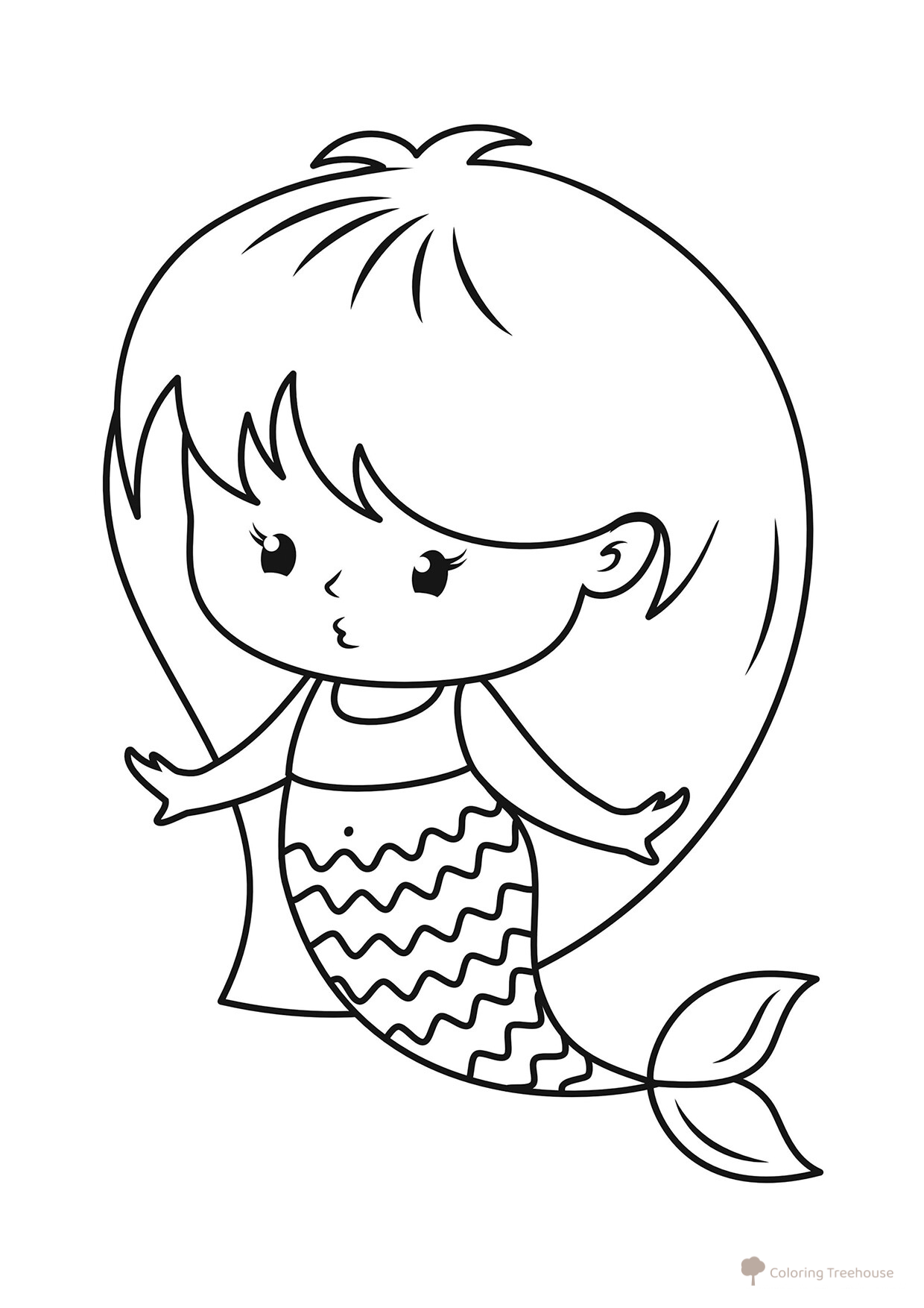 Baby Mermaid Coloring Page free printable Mermaid Coloring Pages coloring page