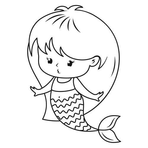Baby Mermaid Coloring Page free printable Mermaid Coloring Pages coloring page
