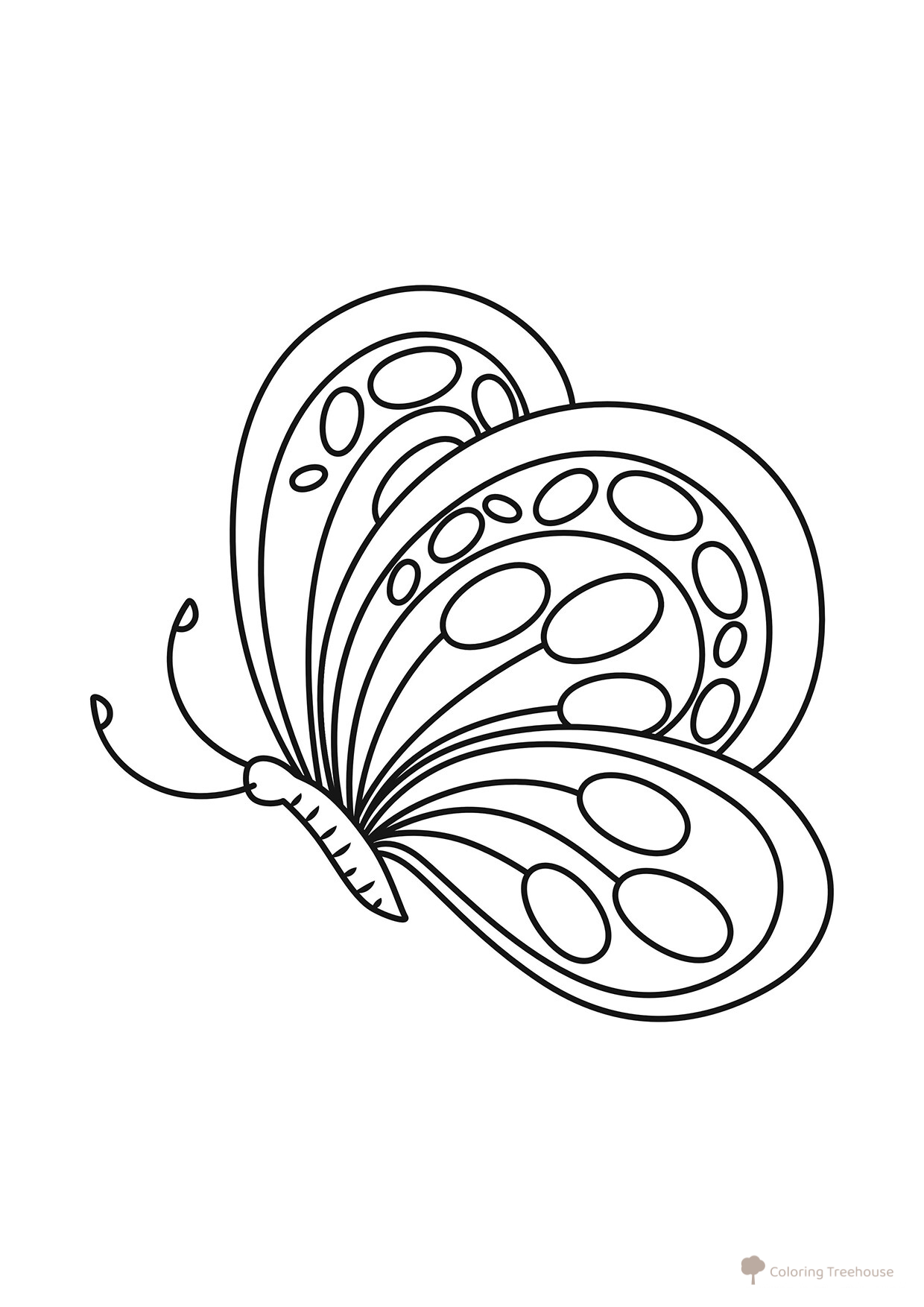 Butterfly with Balloons Coloring Page free printable Butterfly Coloring Pages and Flowers coloring page