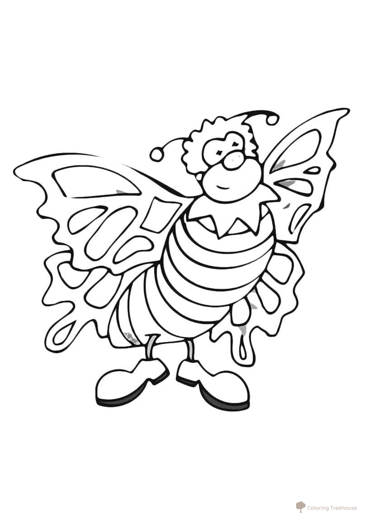Página para colorear: Mariposa con botines dibujo para colorear gratis de Mariposas – láminas para colorear. Mariposas y flores