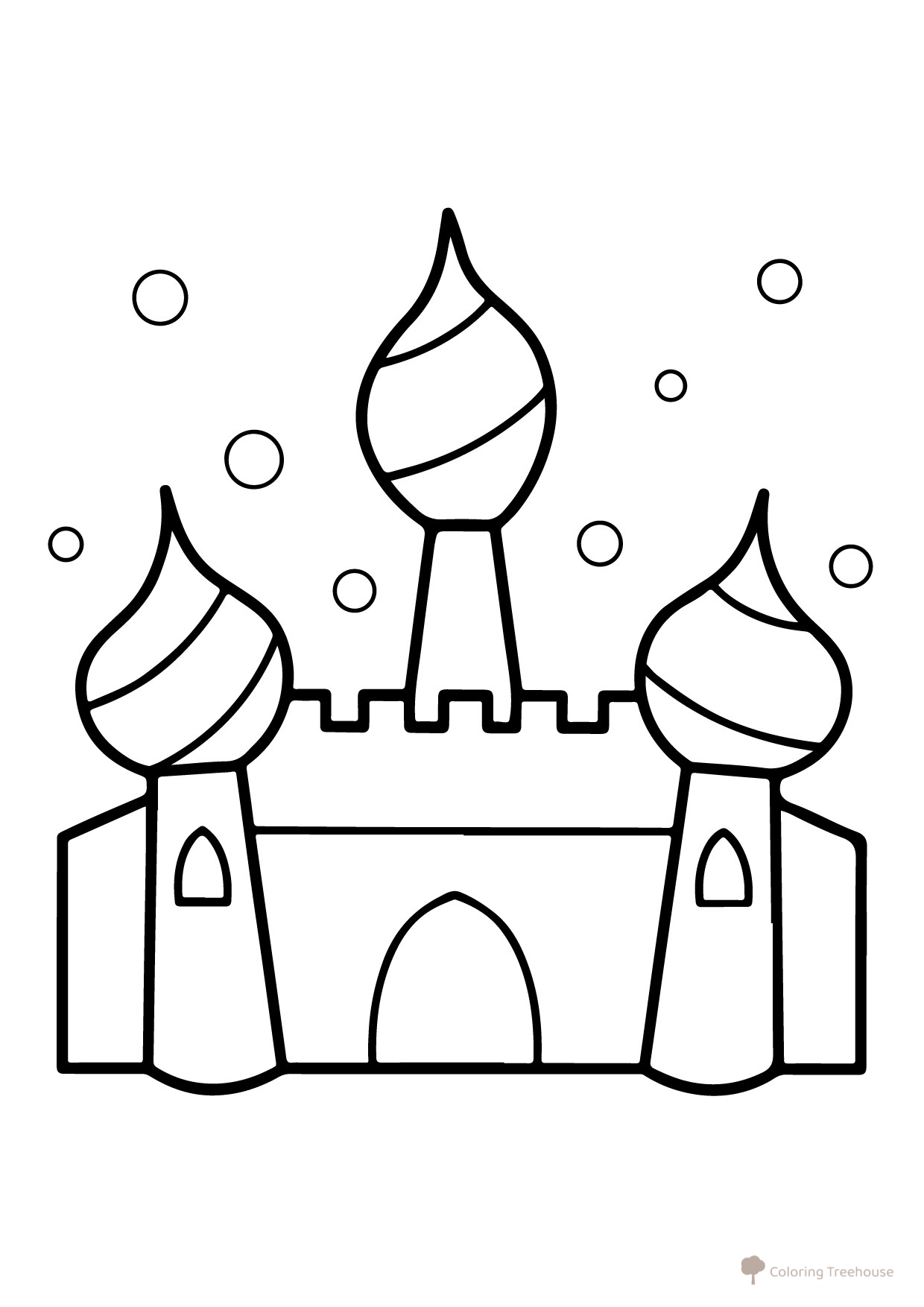 Página para colorear: Palacio del rey del mar dibujo para colorear gratis de Páginas para colorear de sirenas para niños pequeños