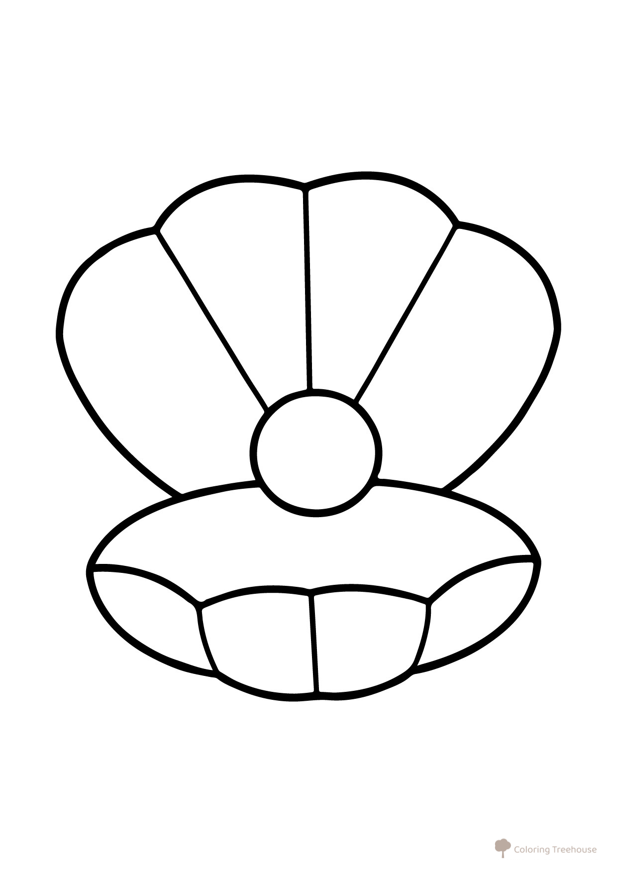 Página para colorear: La perla dentro de la ostra dibujo para colorear gratis de Páginas para colorear de sirenas para niños pequeños