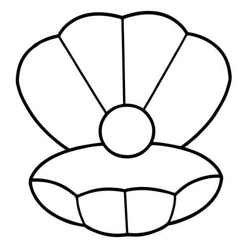 Página para colorear: La perla dentro de la ostra dibujo para colorear gratis de Páginas para colorear de sirenas para niños pequeños