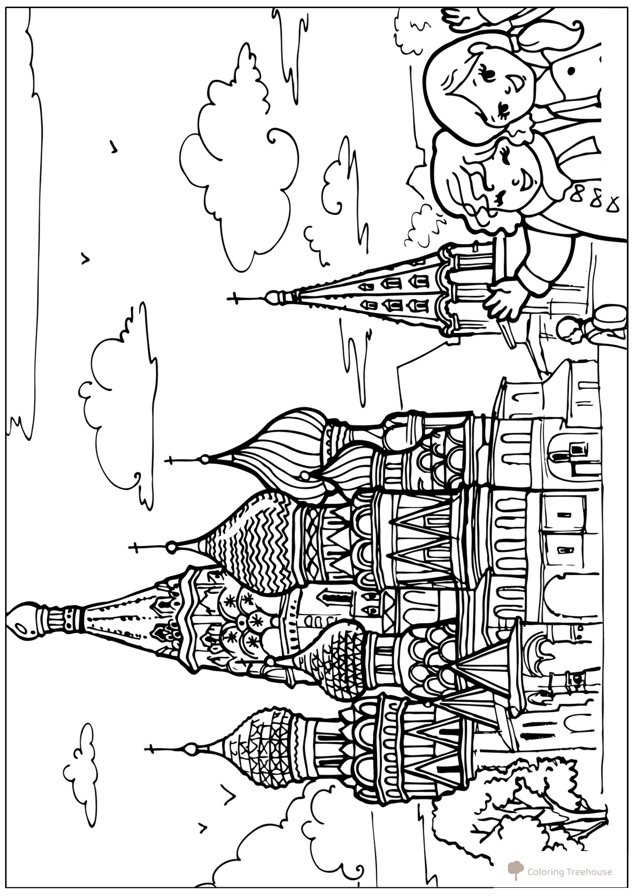 Página para colorear: Catedral de San Basilio dibujo para colorear gratis de Páginas para colorear — Rusia