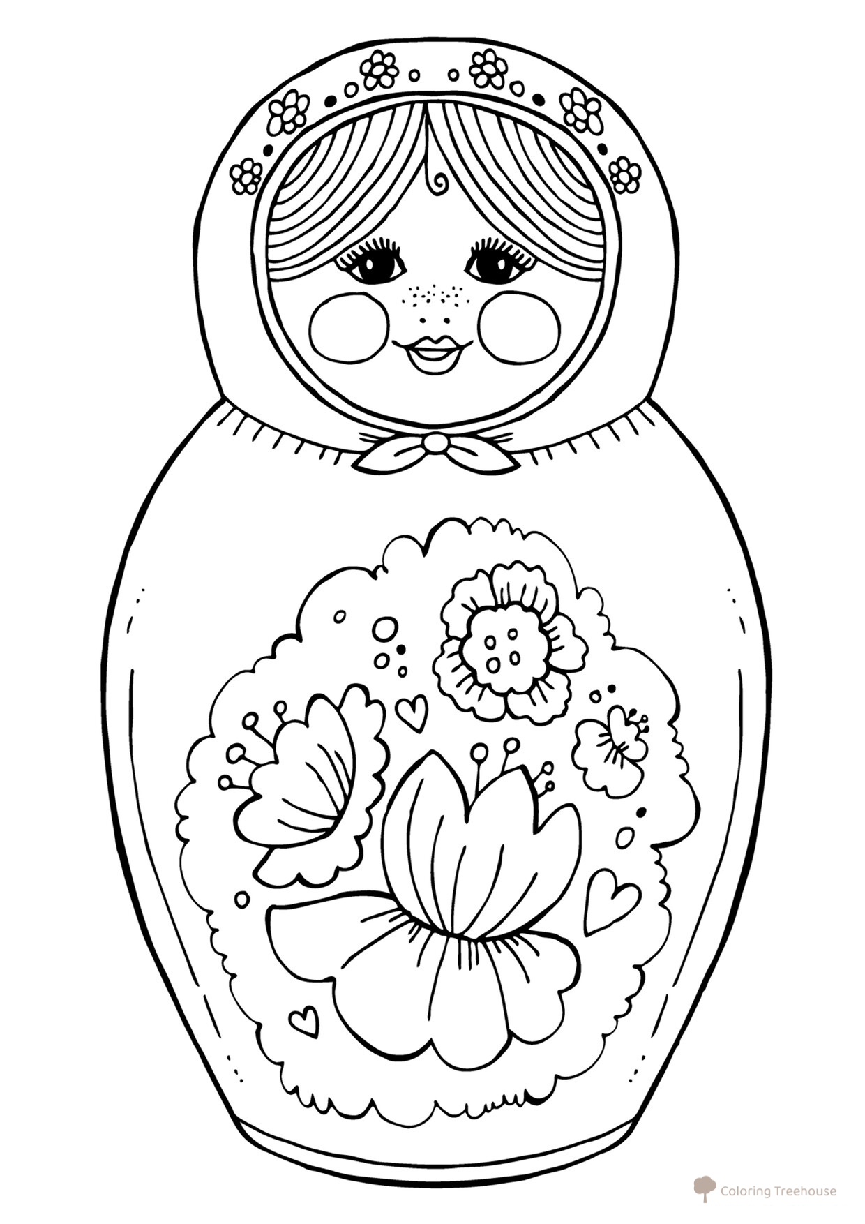 Página para colorear Matrioska dibujo para colorear gratis de Páginas para colorear — Rusia