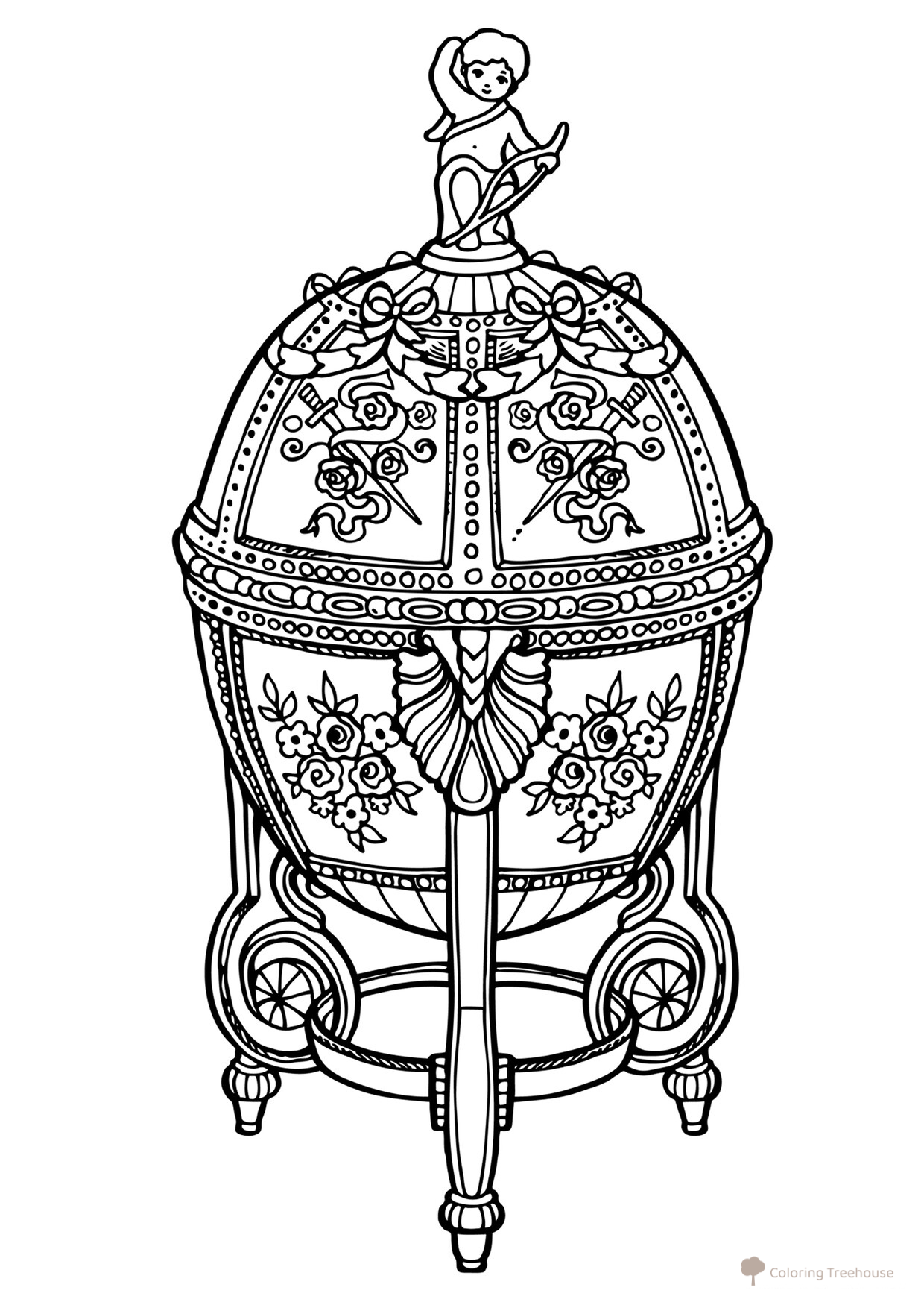 Fabergé Egg Coloring Page free printable Russia Coloring Pages coloring page