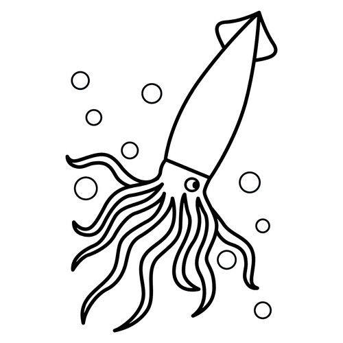 Squid Coloring Page for Toddlers free printable Fish and Sea Creatures Coloring Pages for Toddlers coloring page