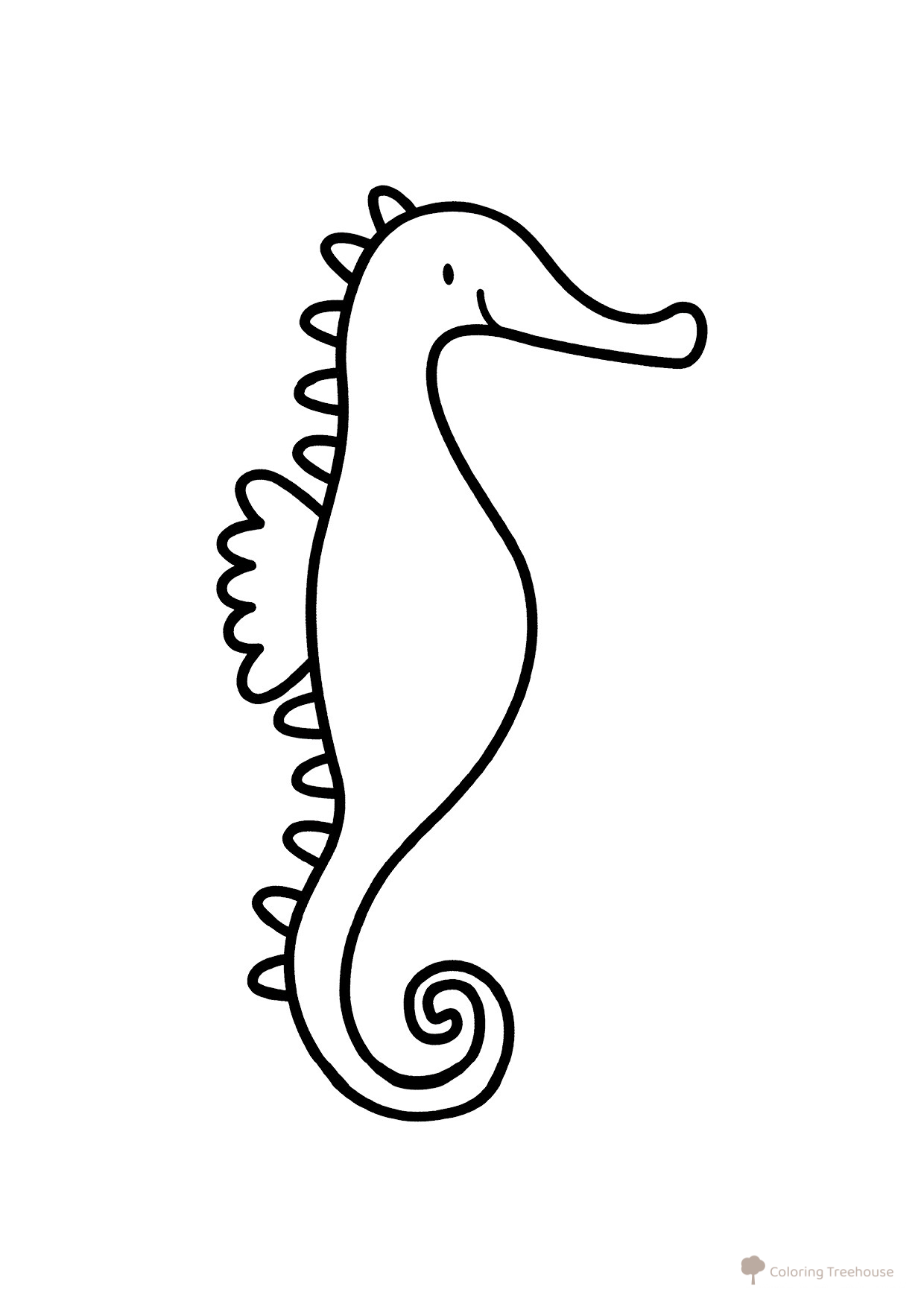 Seahorse Coloring Page for Toddlers free printable Fish and Sea Creatures Coloring Pages for Toddlers coloring page