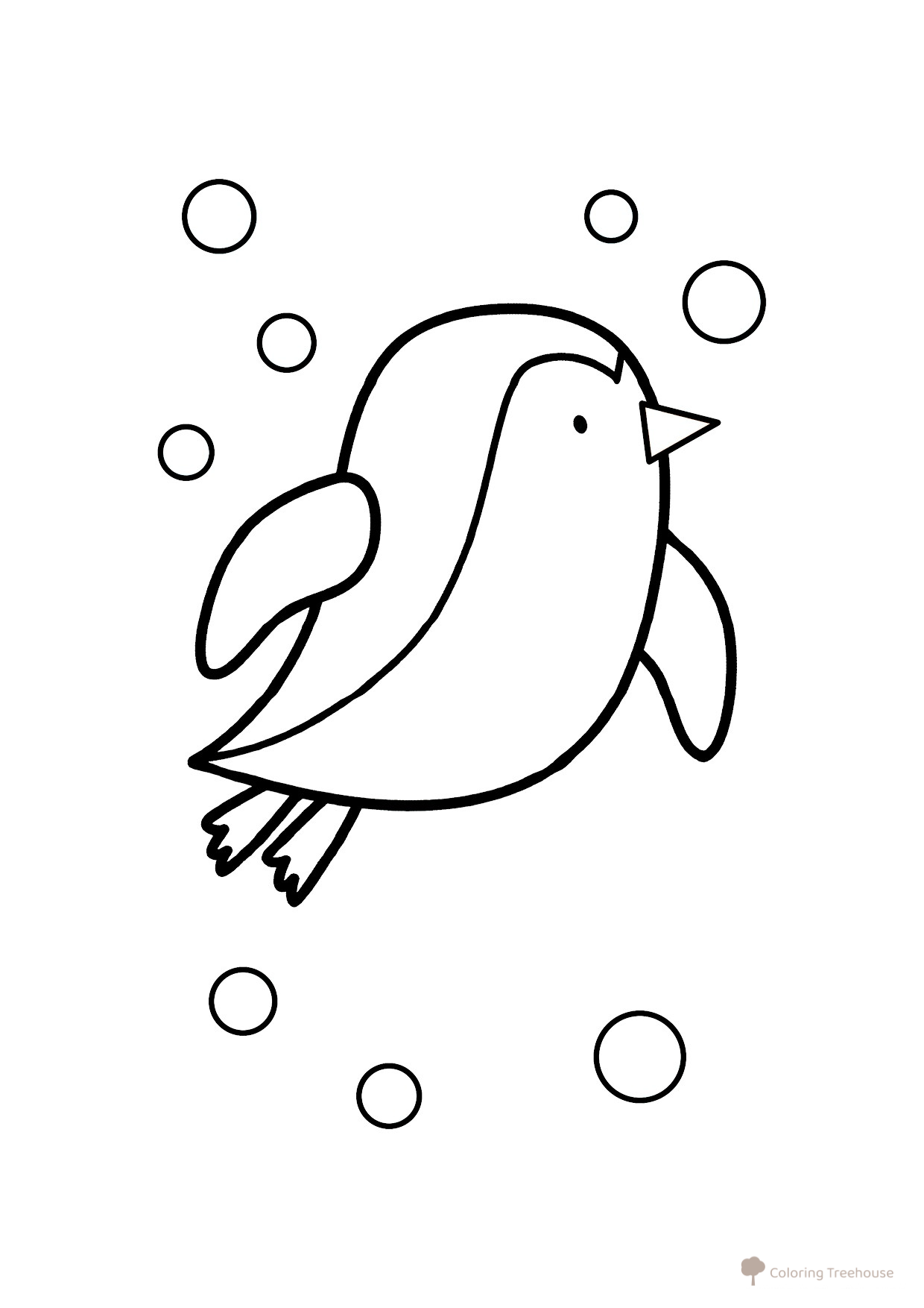 Penguin Swimming Underwater Coloring Page free printable Fish and Sea Creatures Coloring Pages for Toddlers coloring page