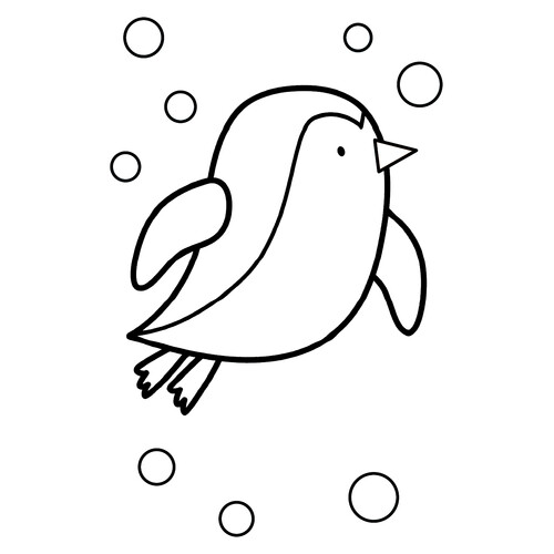 Penguin Swimming Underwater Coloring Page free printable Fish and Sea Creatures Coloring Pages for Toddlers coloring page