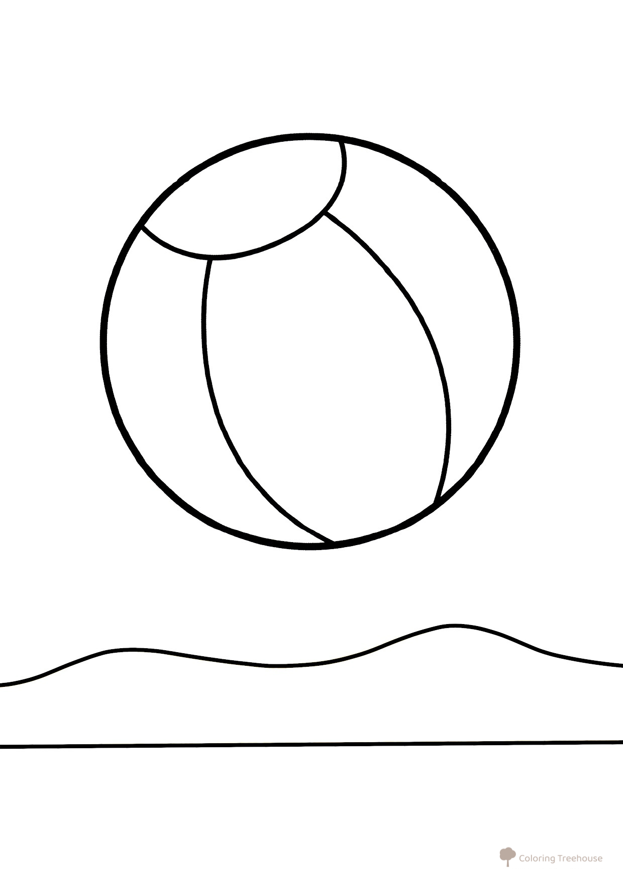 Página para colorear "Pelotita saltarina" para niños pequeños dibujo para colorear gratis de Páginas para colorear de peces y habitantes del mar para niños