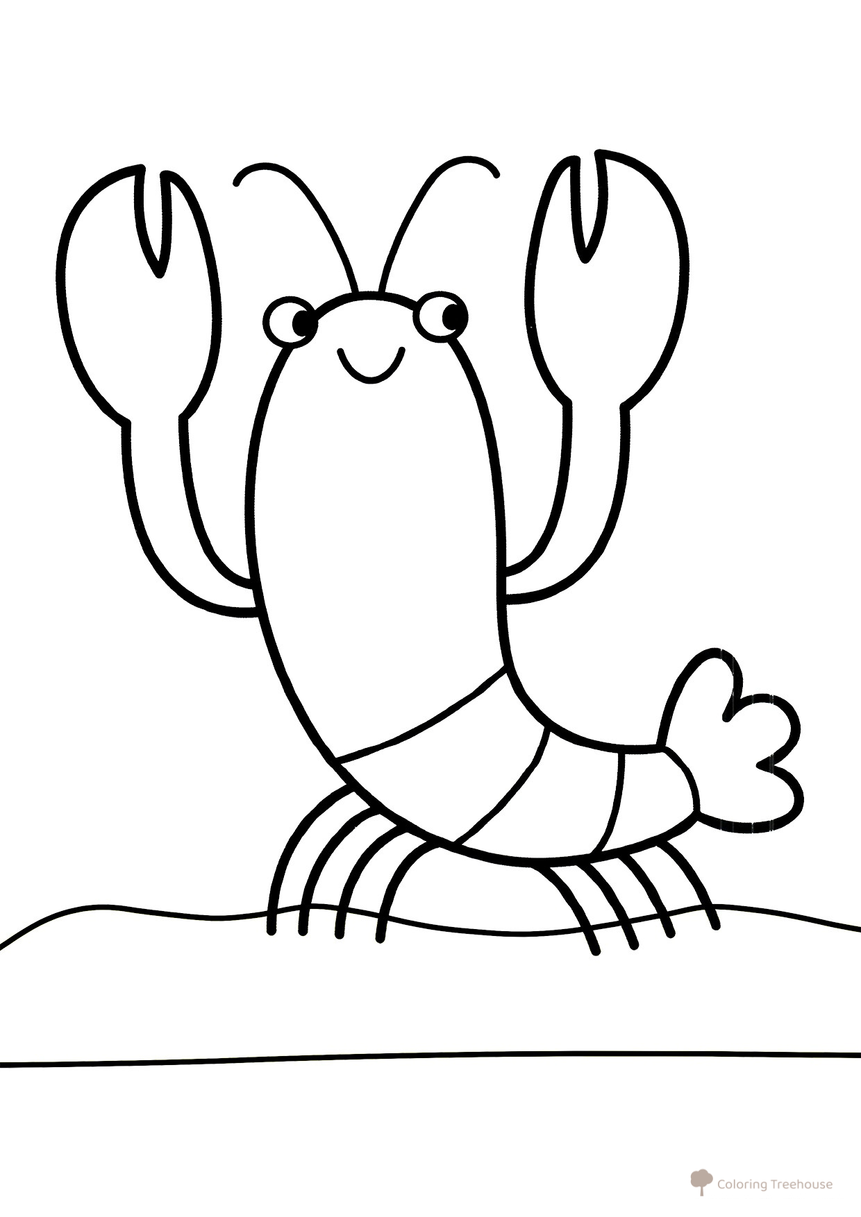 Páginas para colorear: Cangrejo con grandes pinzas dibujo para colorear gratis de Páginas para colorear de peces y habitantes del mar para niños