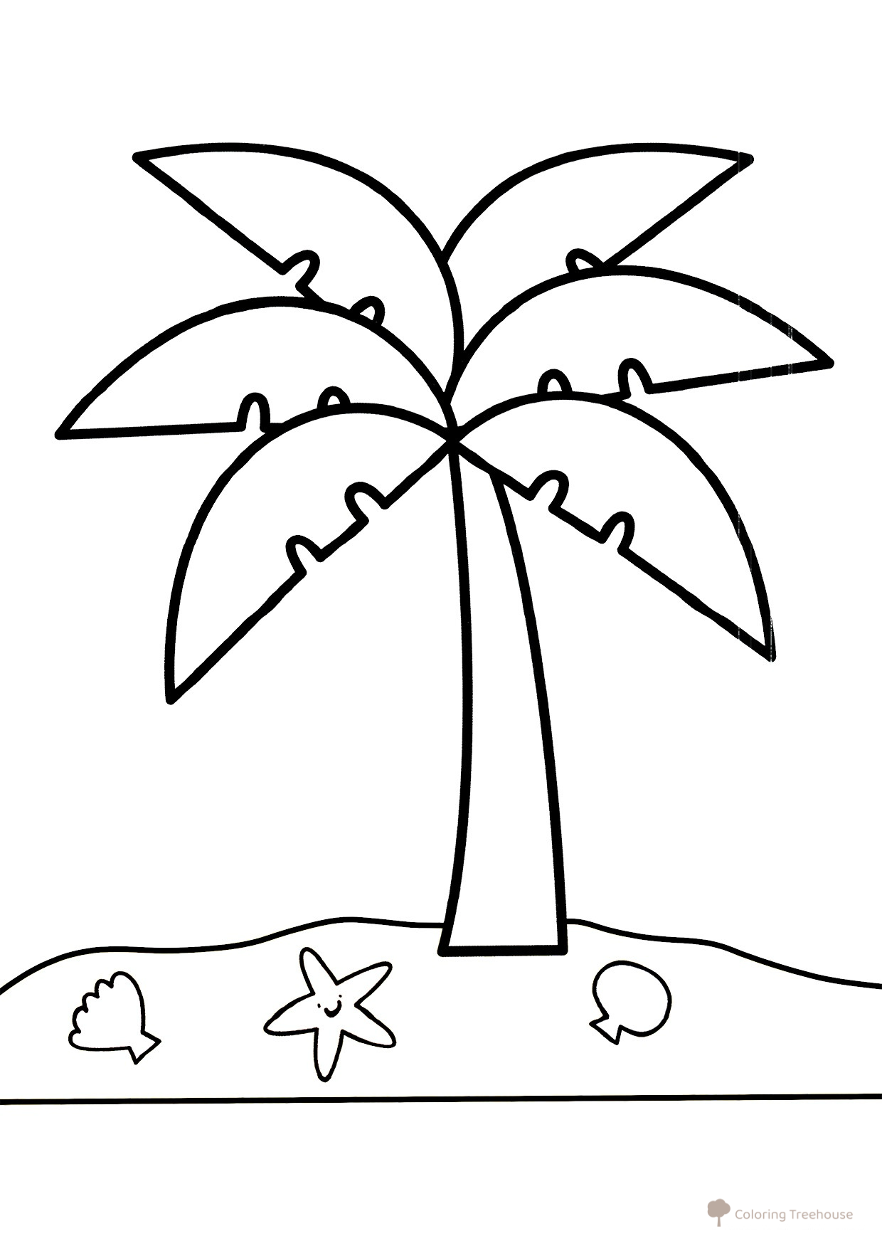 Раскраска Райский пляаж dibujo para colorear gratis de Páginas para colorear de peces y habitantes del mar para niños