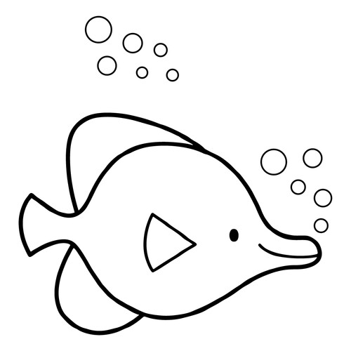 Página para colorear: Pececillo para los más pequeños dibujo para colorear gratis de Páginas para colorear de peces y habitantes del mar para niños