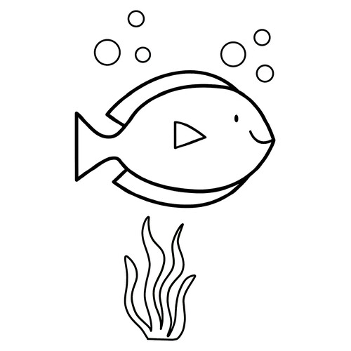 Página para colorear: Pez Dory azul y amarillo dibujo para colorear gratis de Páginas para colorear de peces y habitantes del mar para niños