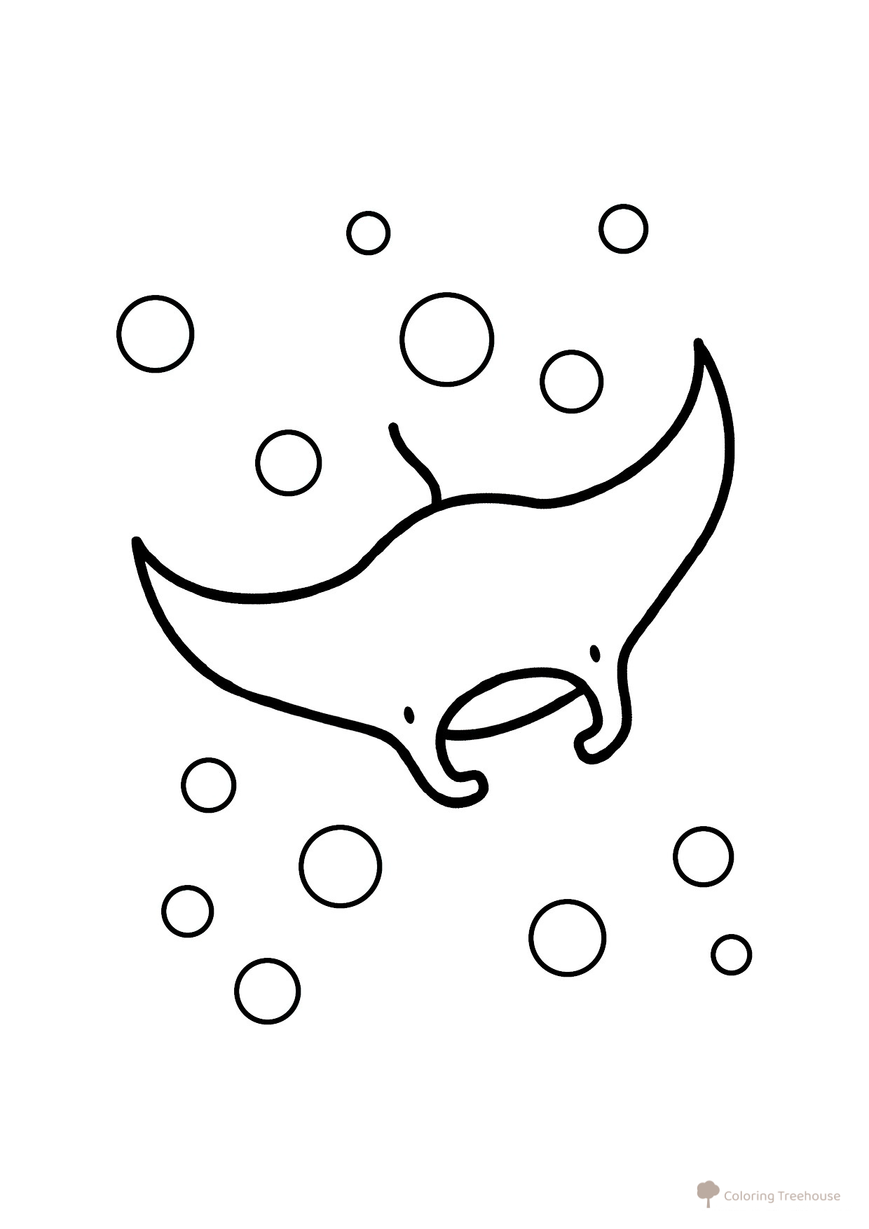 Página para colorear: Manta raya (diablo marino) dibujo para colorear gratis de Páginas para colorear de peces y habitantes del mar para niños