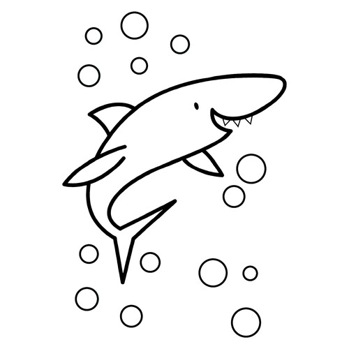 Página para colorear: tiburón tigre con dientes afilados dibujo para colorear gratis de Páginas para colorear de peces y habitantes del mar para niños