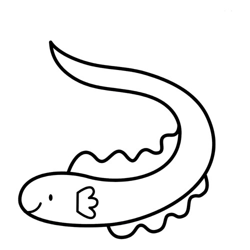 Página para colorear: Anguila para niños dibujo para colorear gratis de Páginas para colorear de peces y habitantes del mar para niños