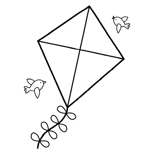 Página para colorear: Cometa para niños pequeños dibujo para colorear gratis de Páginas para colorear de peces y habitantes del mar para niños