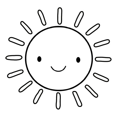 Página para colorear «Sol brillante» para los más pequeños dibujo para colorear gratis de Páginas para colorear de peces y habitantes del mar para niños