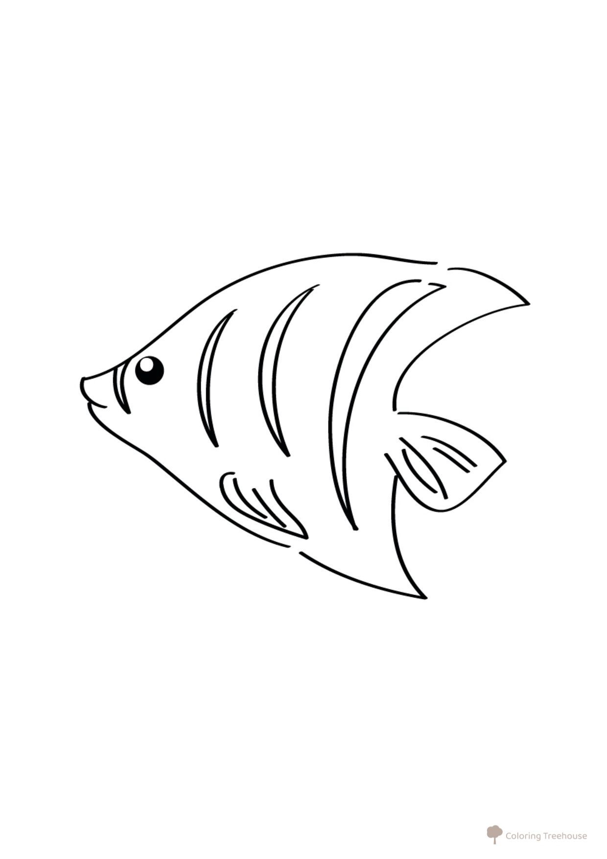 Página para colorear: Pez coral para niños dibujo para colorear gratis de Páginas para colorear de peces para niños