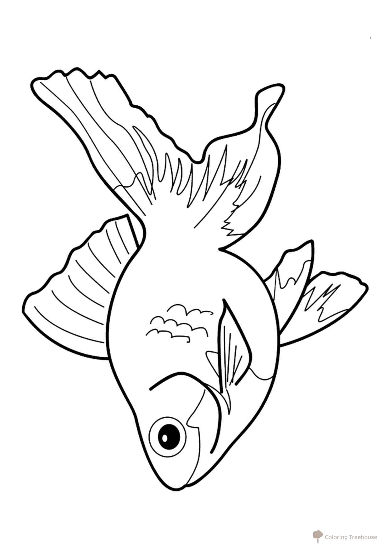 Happy Fish Coloring Page free printable Fish Coloring Pages for Kids coloring page