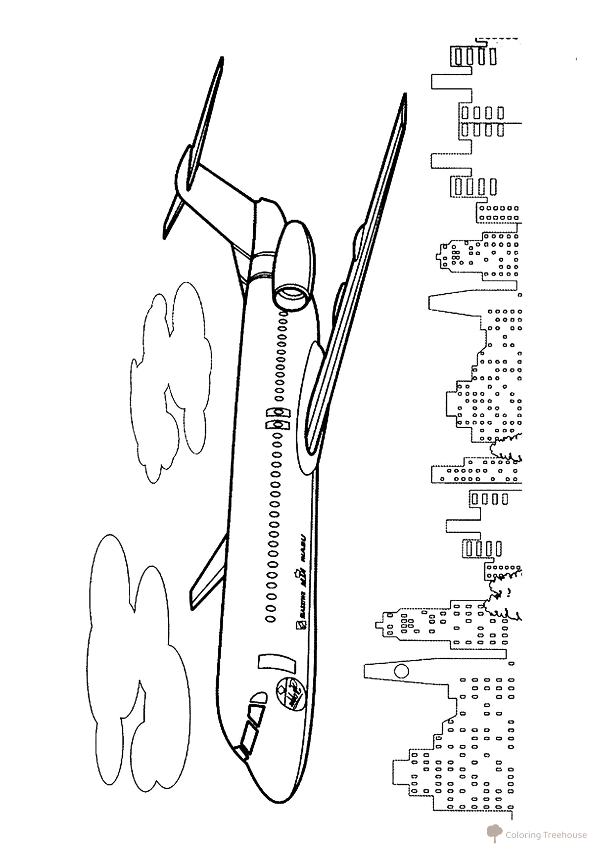 Fokker 100 Demonstrator Coloring Page free printable Airplane Coloring Pages coloring page
