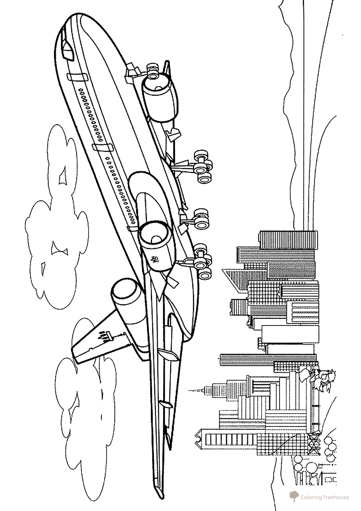 Página para colorear «McDonnell Douglas DC-10» dibujo para colorear gratis de Páginas para colorear: aviones