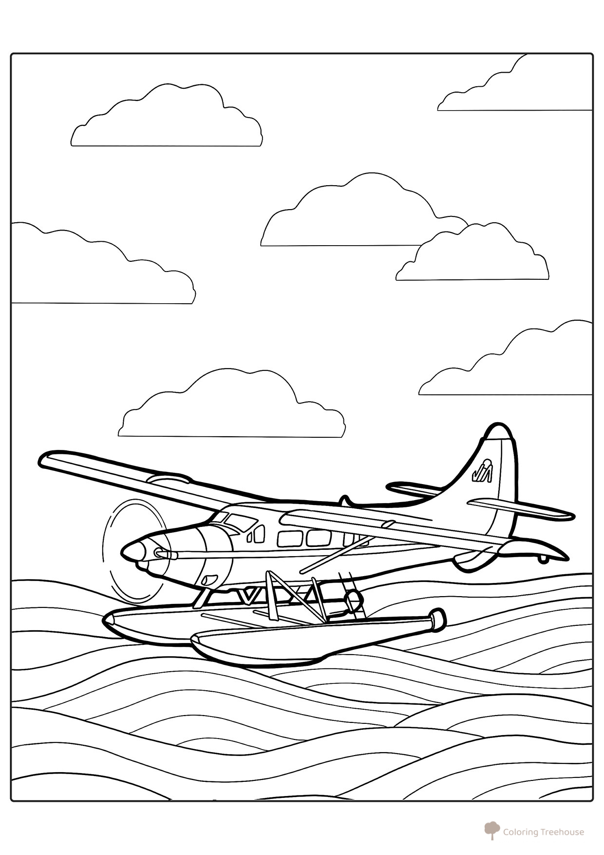 Seaplane Coloring Page free printable Airplane Coloring Pages coloring page