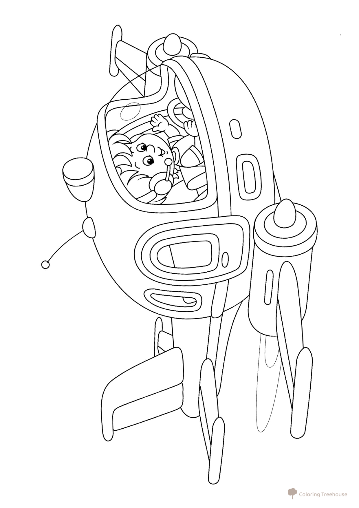 Página para colorear «Avión de dibujos animados» dibujo para colorear gratis de Páginas para colorear: aviones