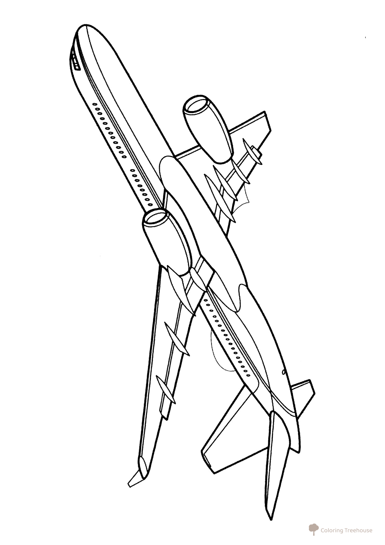 Página para colorear «Avión TU-204» dibujo para colorear gratis de Páginas para colorear: aviones