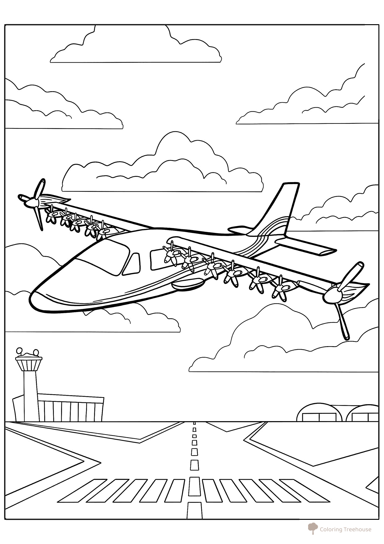 X-57 Maxwell Airplane Coloring Page free printable Airplane Coloring Pages coloring page