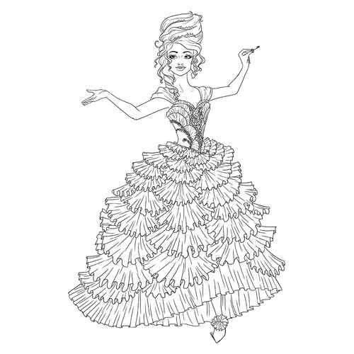 Página para colorear «Ciruela Azucarada, la reina del País de los Dulces» dibujo para colorear gratis de Páginas para colorear de El cascanueces y los cuatro reinos