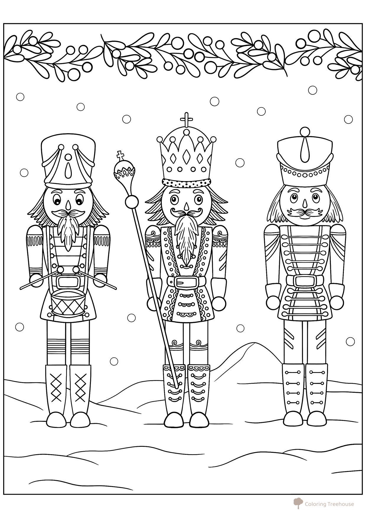 Página para colorear «Tres Cascanueces» dibujo para colorear gratis de Páginas para colorear Cascanueces
