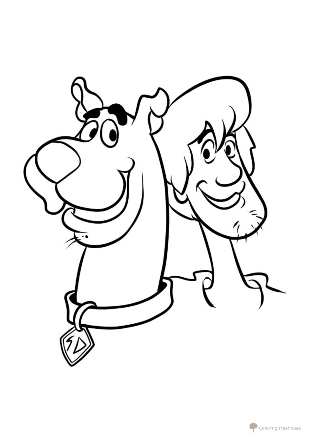 Scooby-Doo and Shaggy Coloring Page free printable Scooby-Doo Coloring Pages coloring page