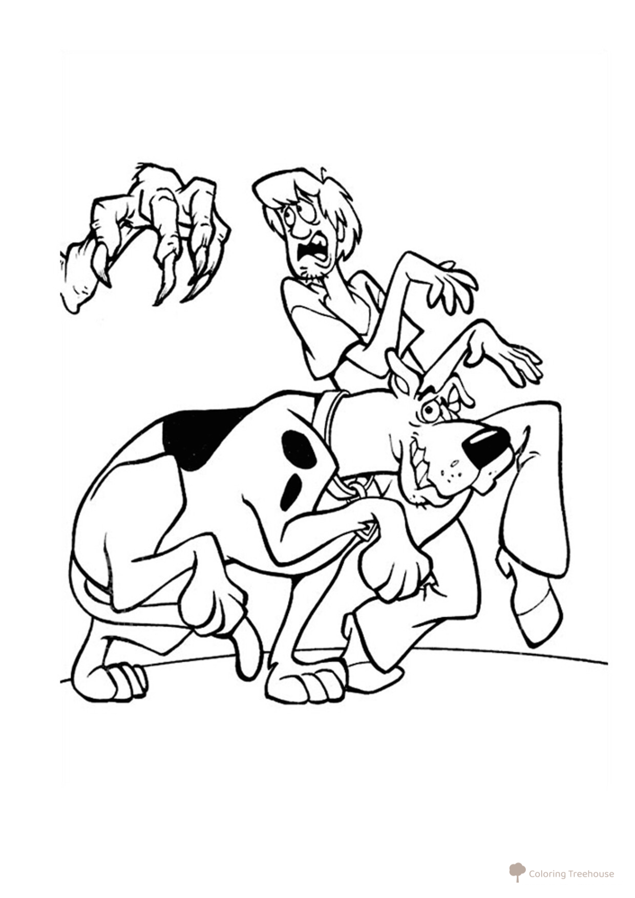 Página para colorear: Scooby-Doo y Shaggy sigilosos dibujo para colorear gratis de Páginas para colorear de Scooby-Doo