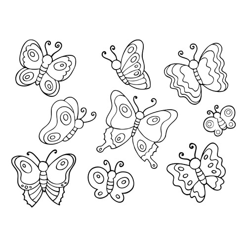 Página para colorear: Pequeñas mariposas dibujo para colorear gratis de Mariposas – láminas para colorear. Mariposas y flores