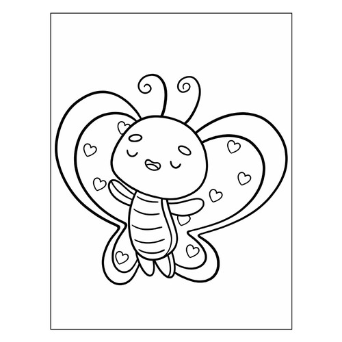 Página para colorear «Mariposa linda» dibujo para colorear gratis de Mariposas – láminas para colorear. Mariposas y flores