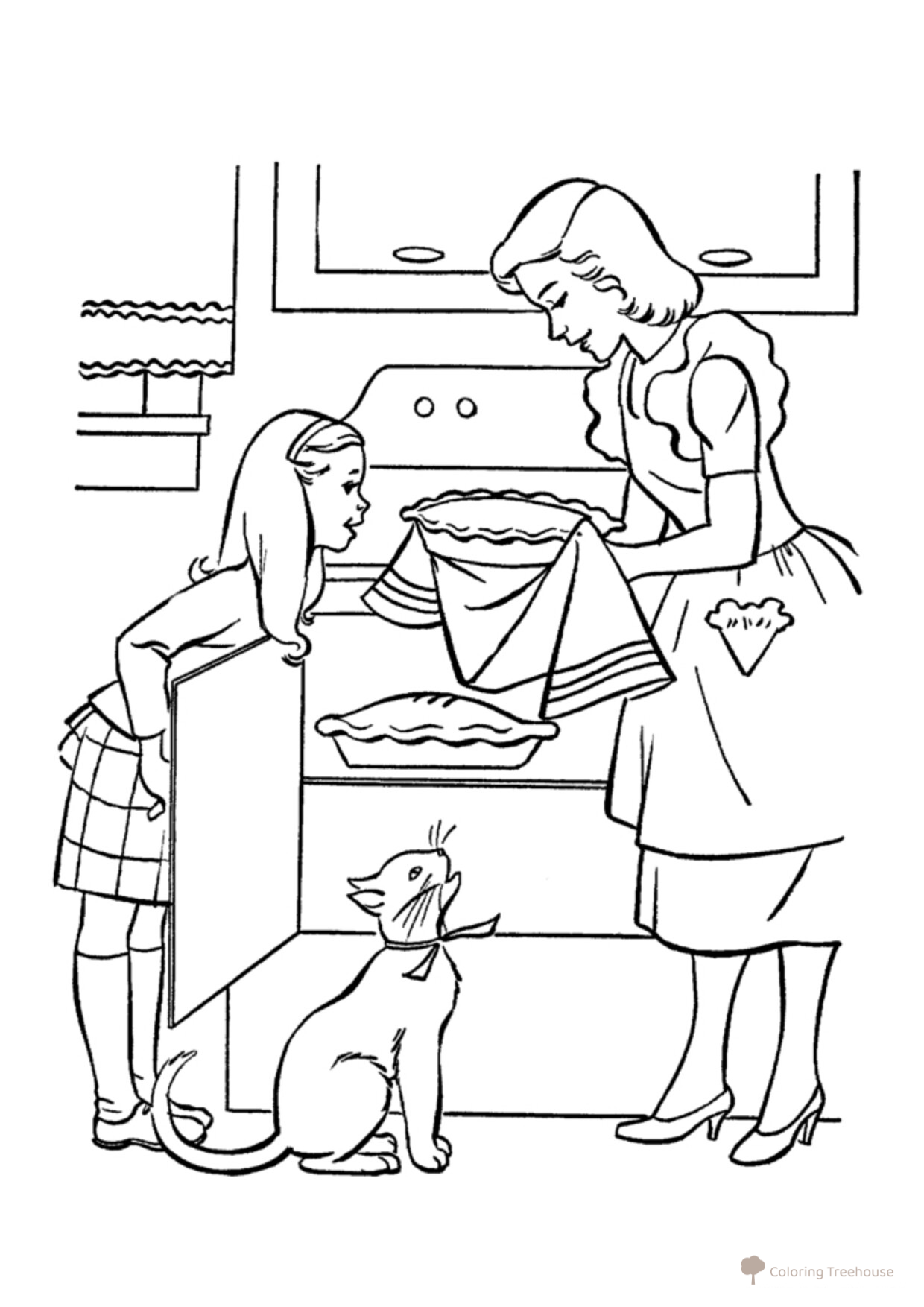 Pie Coloring Page for International Women's Day free printable International Women’s Day Coloring Pages coloring page