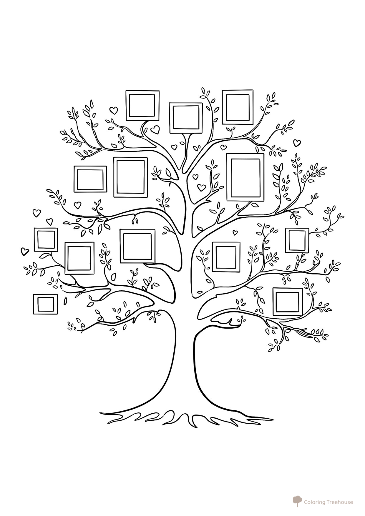 Fill-In Family Tree Coloring Page free printable Family Coloring Pages coloring page