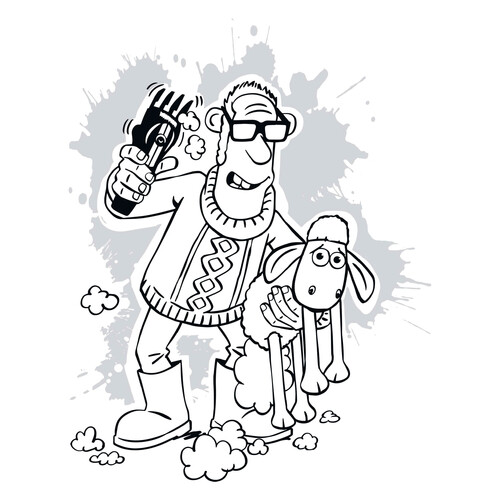 Shaun the Sheep and the Farmer Coloring Page free printable Shaun the Sheep Coloring Pages coloring page