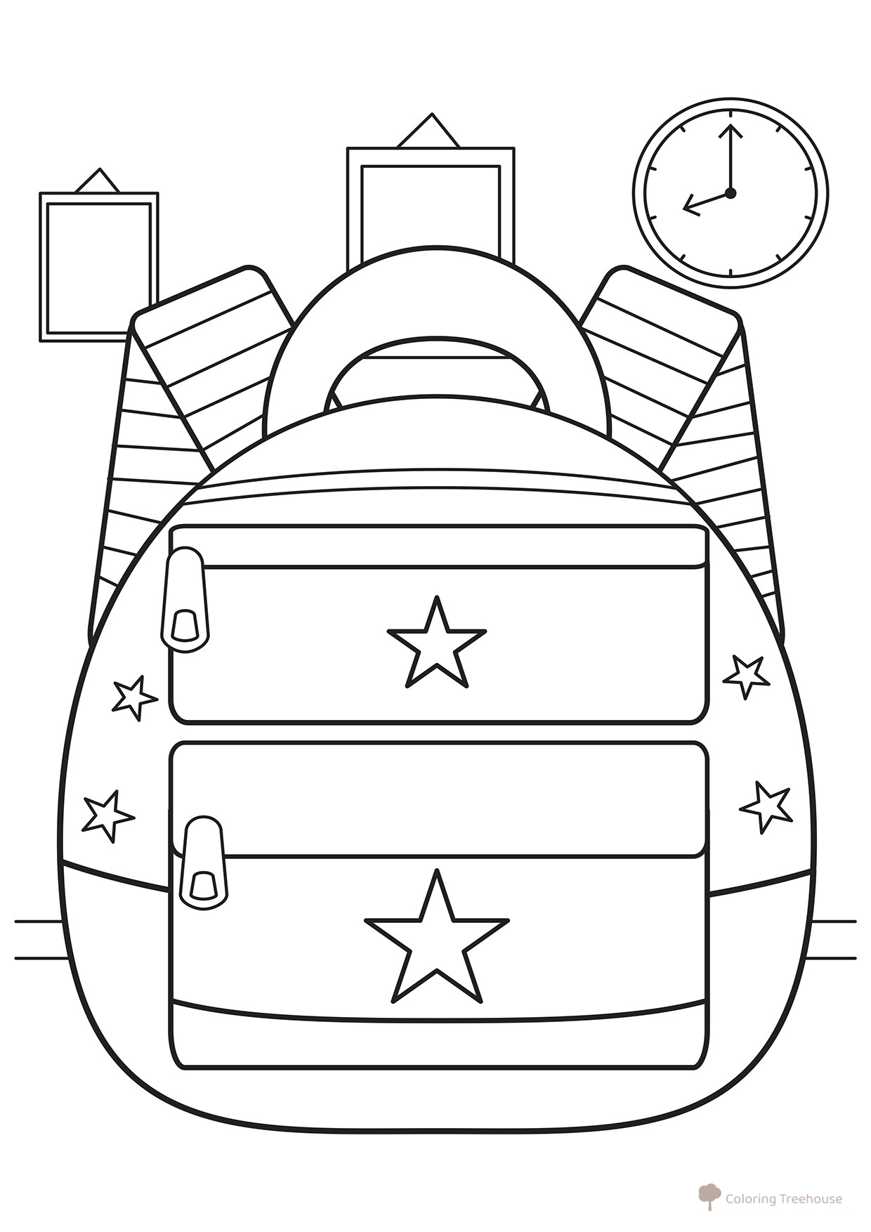 Dibujo para colorear: Mochila de primer día de escuela dibujo para colorear gratis de Páginas para colorear del 1 de septiembre