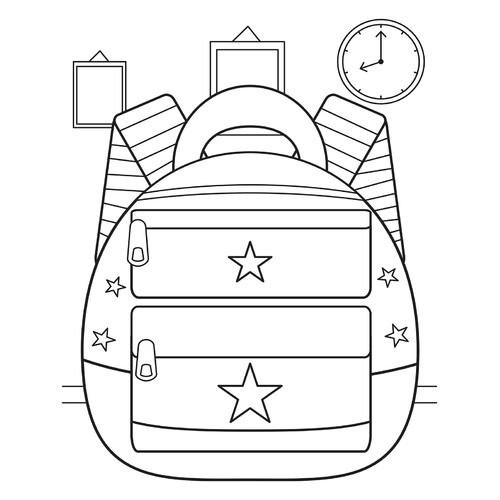 Dibujo para colorear: Mochila de primer día de escuela dibujo para colorear gratis de Páginas para colorear del 1 de septiembre