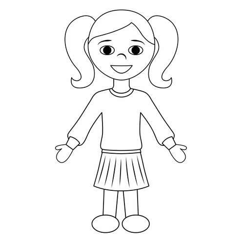 Dibujos para colorear: Escolar (Школьница) dibujo para colorear gratis de Páginas para colorear del 1 de septiembre