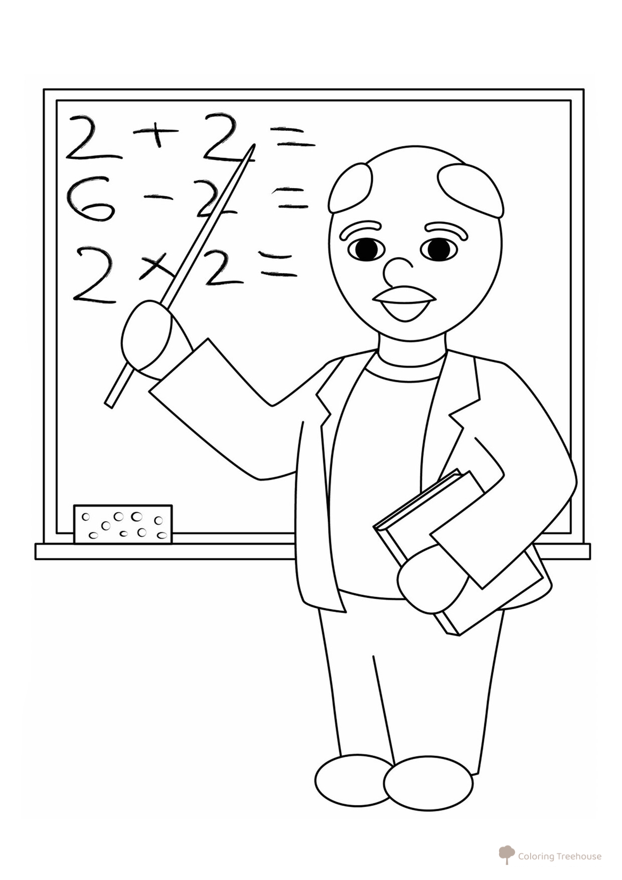 Página para colorear: Profesor de matemáticas dibujo para colorear gratis de Páginas para colorear del 1 de septiembre