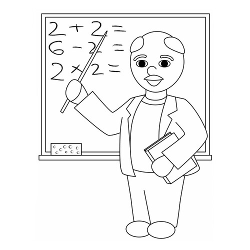 Página para colorear: Profesor de matemáticas dibujo para colorear gratis de Páginas para colorear del 1 de septiembre