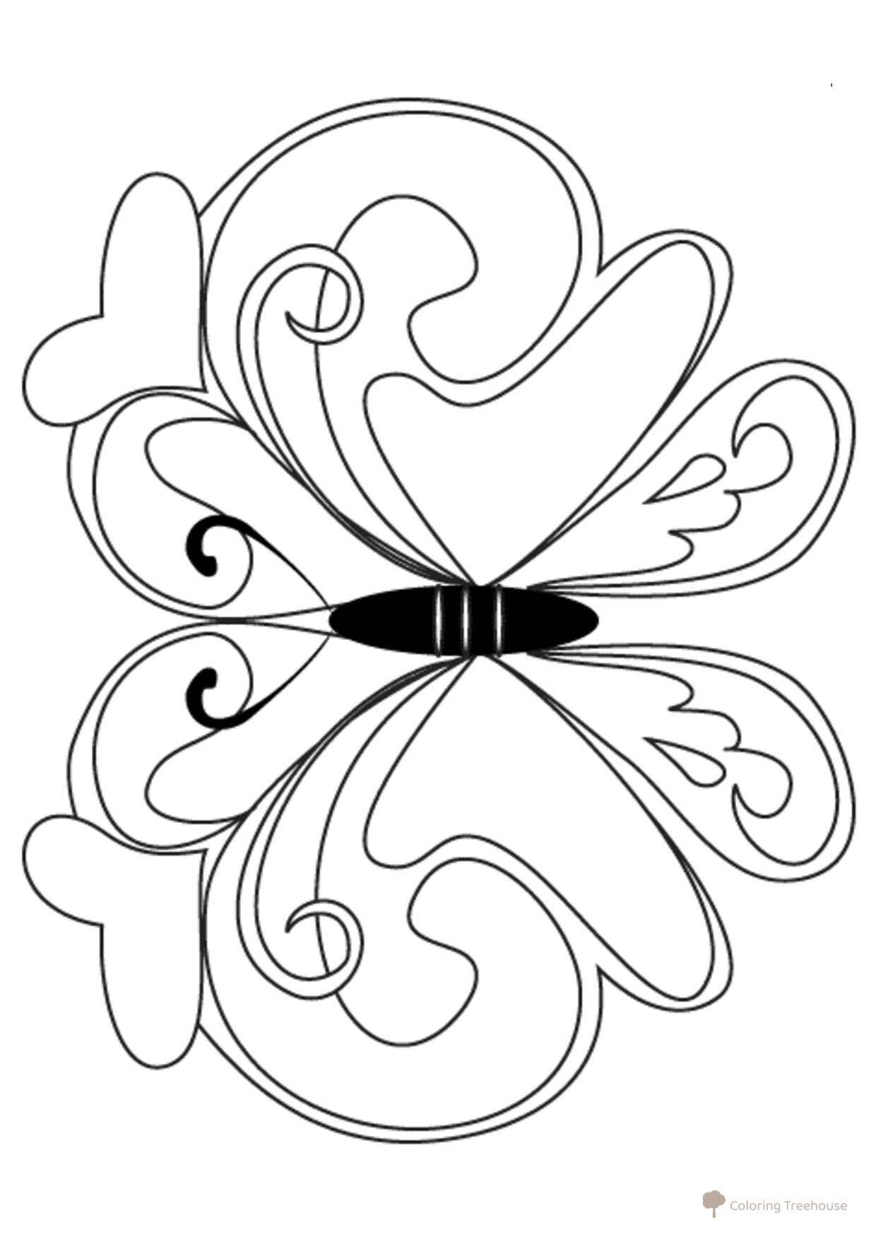 Página para colorear: Mariposa simpática dibujo para colorear gratis de Mariposas – láminas para colorear. Mariposas y flores