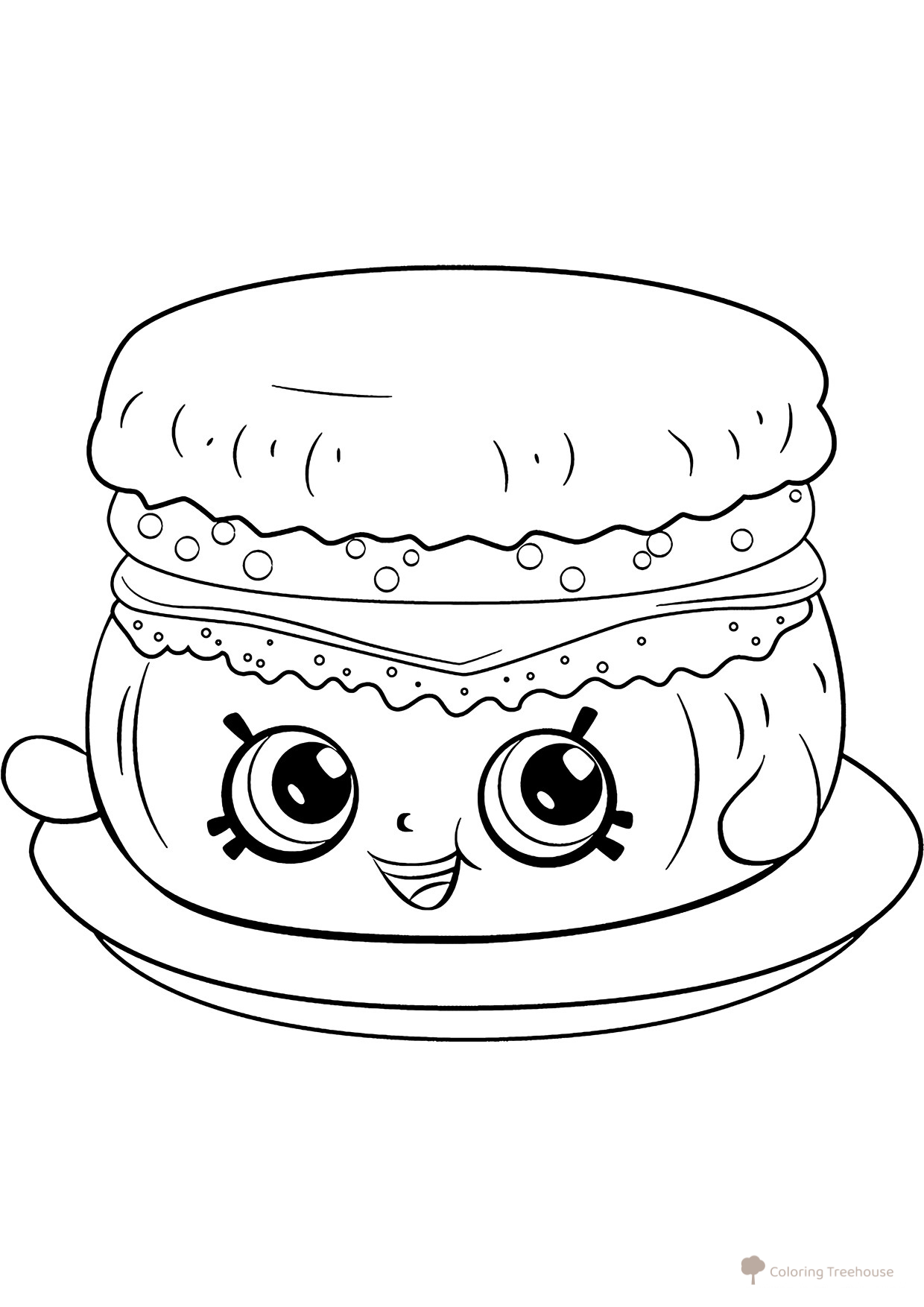 Shopkins Barbie Breakfast Muffin Coloring Page free printable Shopkins Coloring Pages coloring page