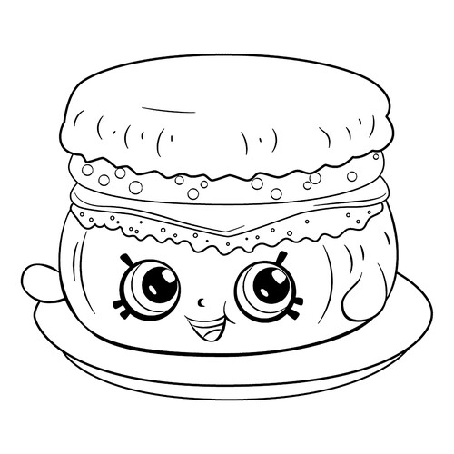 Shopkins Barbie Breakfast Muffin Coloring Page free printable Shopkins Coloring Pages coloring page
