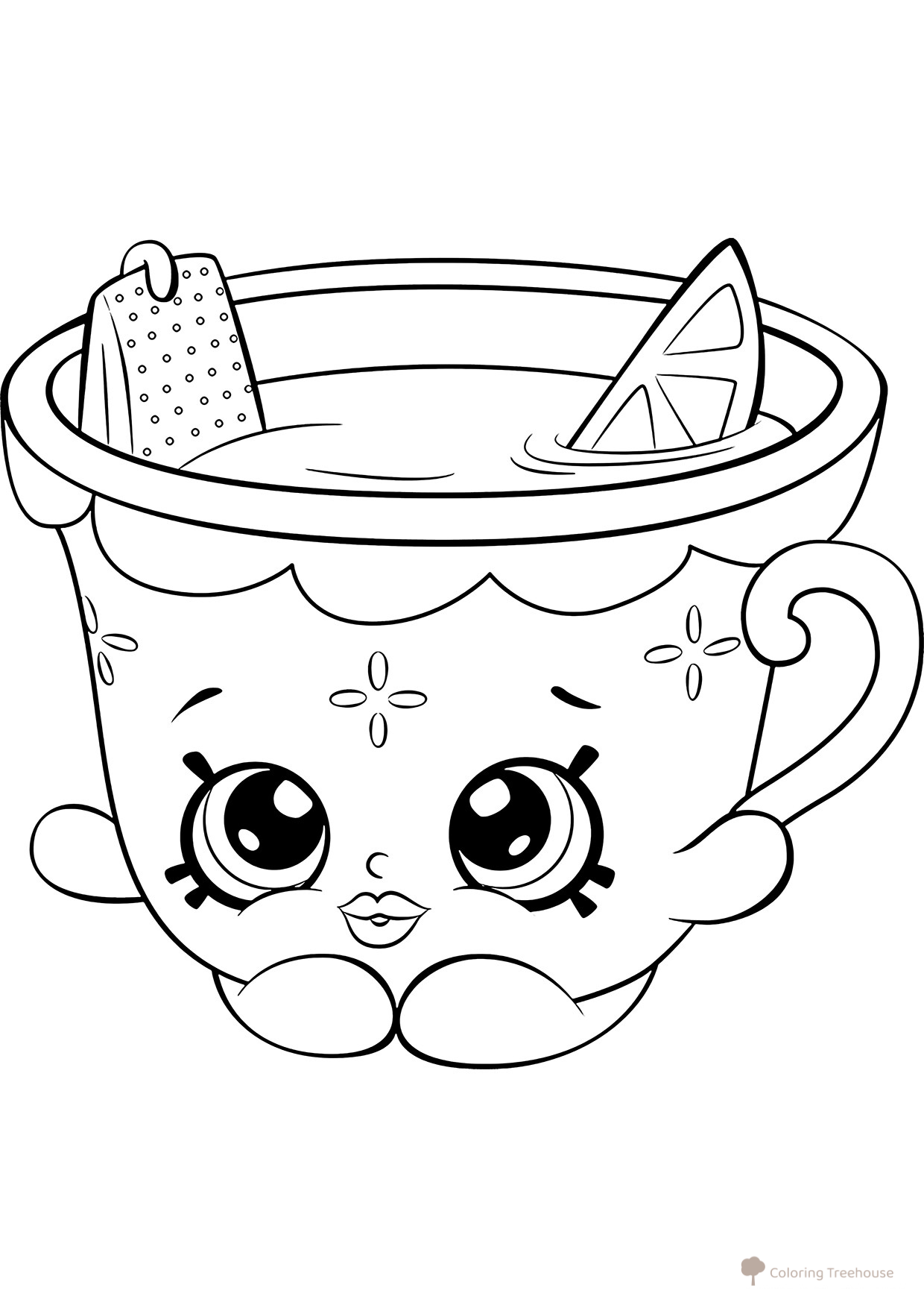 Shopkins Coloring Page: Tea, Honey and Lemon free printable Shopkins Coloring Pages coloring page